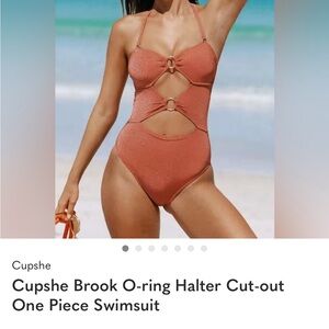 Cupshe Terracotta O-Ring Cut-Out Swimsuit size large